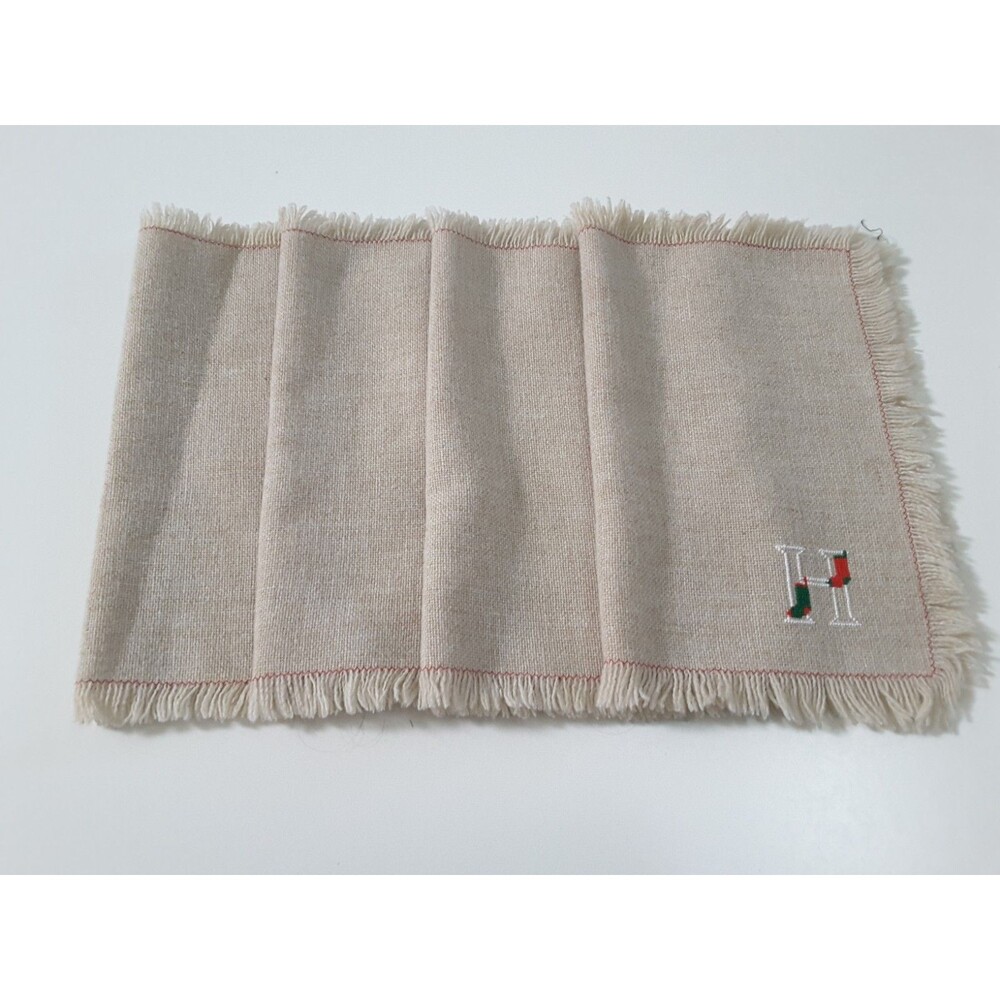 Vintage Christmas Monogram "H" Placemats - Set of 4